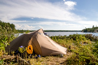 A nice tent spot on Friday evening back in Wilson Lake - at least 'til the bears came out to play...