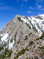 We approach the famous cockscomb section of the ridge.
