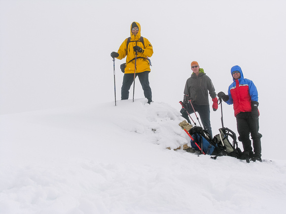 Kelly, Sonny and Vern at the summit of Sunwapta Peak.