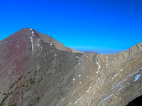 Buchanan Ridge is seen in the upper left and the traverse to the cliff bands goes to the right.