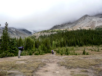 Hiking to the Hidden Lake Campground.