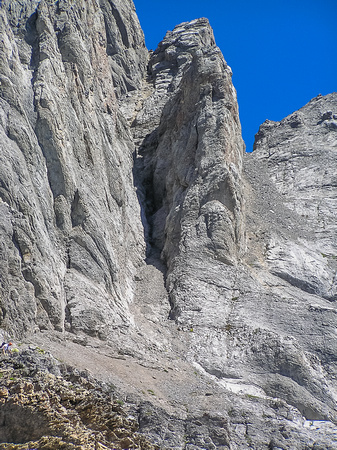 The main crux gully on The Fist. People also take the shallower gully further to the right.