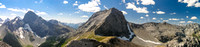 Gorgeous summit panorama includes L to R, Birdwood, Smuts and Mount Assiniboine.