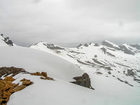 Views over the des Poilus Glacier towards Arete.
