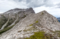 Traversing the south ridge of Deadman Pass Peak towards the summit.