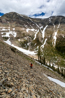 Traversing the east aspect of Mount Miles.
