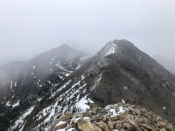 Socked in views to Mount Miles.