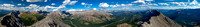 A huge summit panorama of the Highwood Pass area.