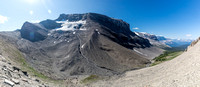 Mount Burwash rising above Goat Ridge with its shrinking glacier.
