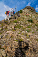 Ascending the east ridge of Mount Haig.