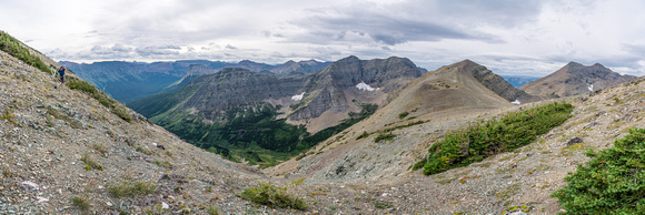 The scree traverse along Haig's south aspect - the "bump" and Boot Hill at right.