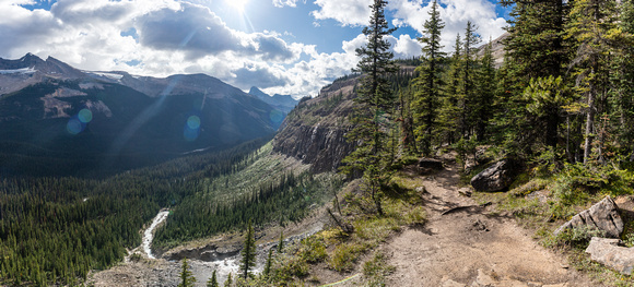 Incredible views off the Twin Falls Trail over Twin Falls Creek and the Yoho River Valley below.