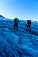 Ascending the easy Deluc Glacier.