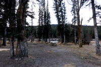 Parking along the Red Deer River in the Bighorn Campgound.