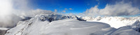 Pano looking north over the summit cornice towards Banff.