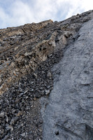 Moderate slab scrambling on the south ridge of Carrot Peak.