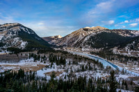 Great morning views over the Highwood River with Mount Mann at left and Gunnery at center.