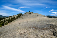 Ascending the open, grassy south slopes of Iron Ridge.