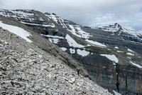 Scree slopes to the plateau.