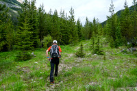 Phil starts up the trail to White Man Pass.