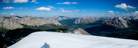 Views east to Wapiti, Tyrell, Barrier, Gable, White, Grouse and Prow (R).