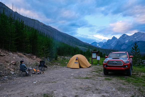 Car camping at the Middle Fork Trailhead.