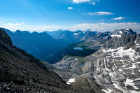 Views south over Lawson Lake to Mount Lyautey and Joffre. Maude Lake OOS to the right.