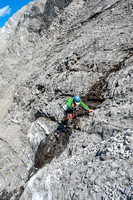 Grant on the slabby, exposed west face of Prairie Lookout.