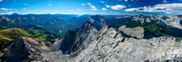 Dramatic views down and along the east face of Flints Peak to the Cascade River valley.
