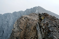 Scrambling the west ridge of Picklejar Peak.