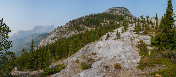 There are many different routes up the lower part of the ridge.