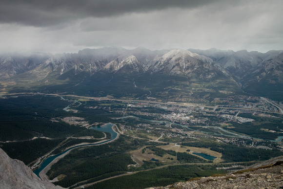 Views over the town of Canmore.