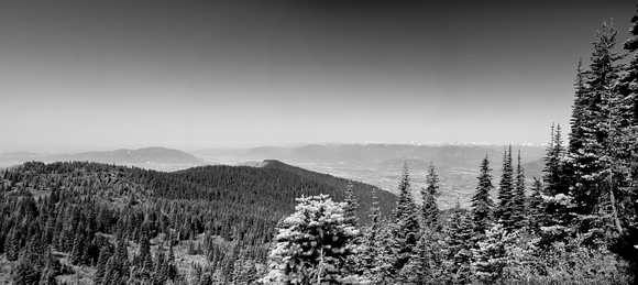 The view from just off the summit, looking back at the middle bump and Elk Mountain.