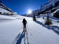 Skiing the upper SE access valley.