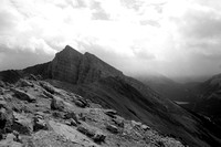 Looking back at Miners Peak from the summit of Ha Ling as the weather continues to suck. But it gave dramatic photos at least!