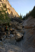 Wietse works his way up the fault section on Jura Creek.