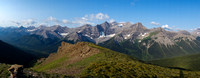Summit panorama from the outlier looking back at the ascent route.