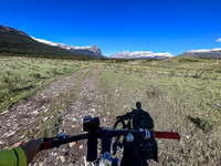 Biking across the Ya Ha Tinda ranch towards the eastern Banff boundary.