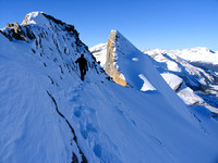 JW leads along the summit ridge of St. Nicholas - main summit is just ahead.
