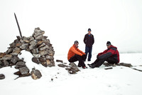 The boys back at the main cairn.