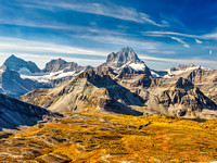 Views to Mount Assiniboine from the summit of Cautley.