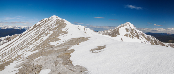 The false summit at left with Sufi at right.